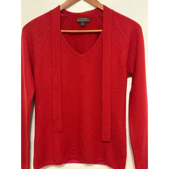Classiques Entier 100% Cashmere Sweater Red S Necktie Classic Quite Luxury - Picture 3 of 13